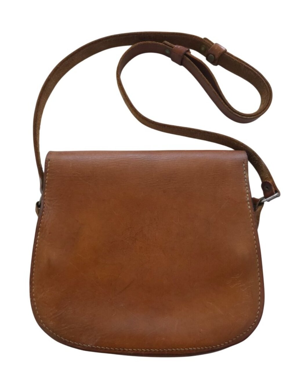 Vintage BENITEZ SAN CARLOS Brown Leather Handmade Crossbody Bag - Picture 2 of 10